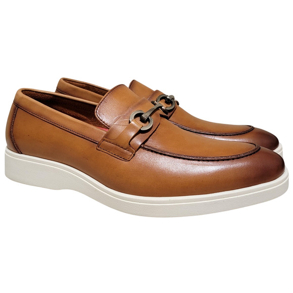 Stacy Adams Men Samuel Slip On Horsebit Loafer Size US 11.5M Tan Brown Leather